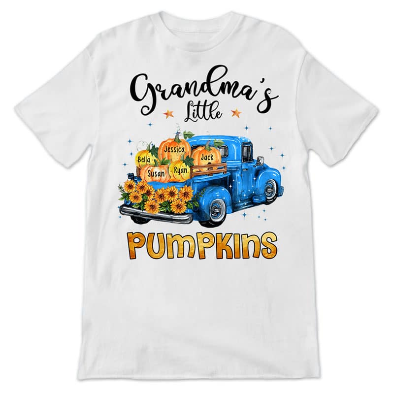 Grandma‘s Pumpkins Blue Car Personalized Shirt