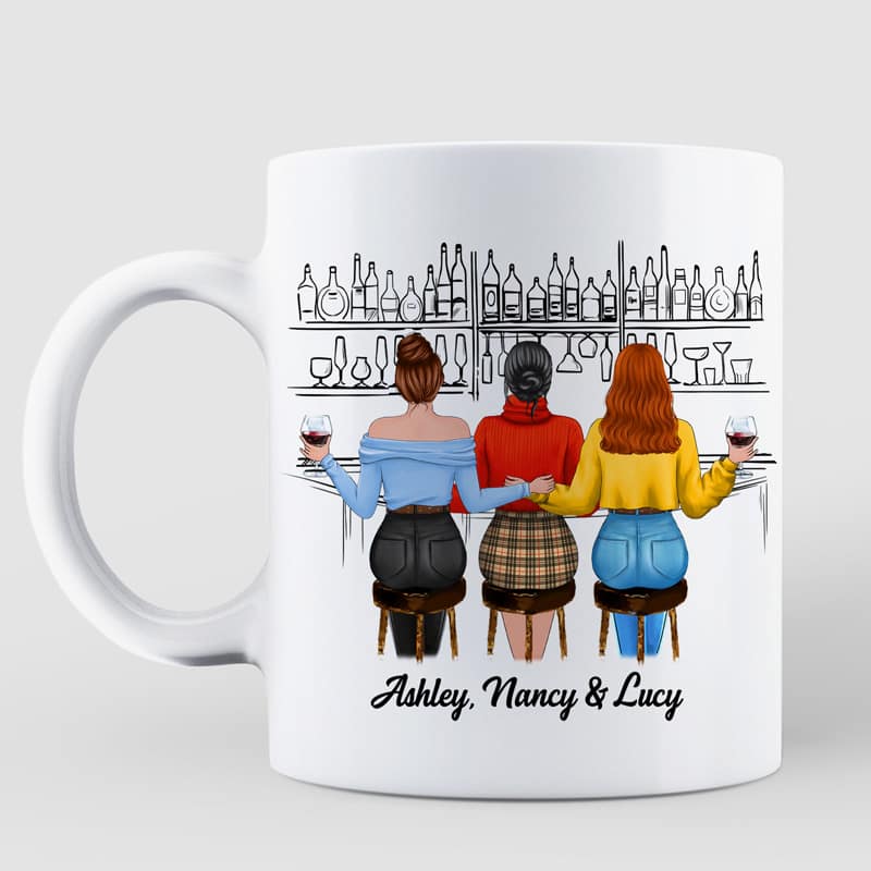 Wine Besties Personalized Mug