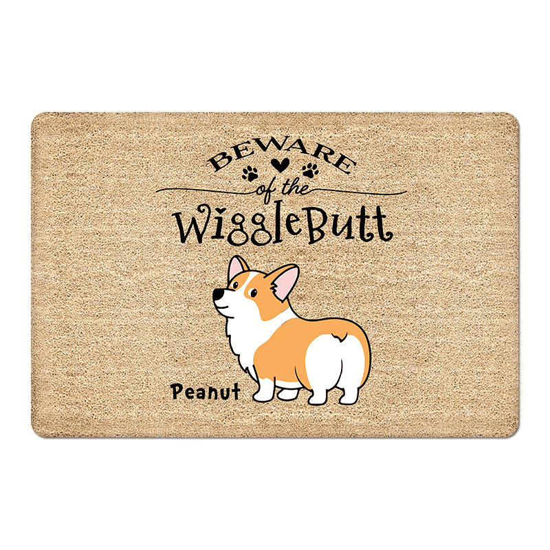 Corgi Wiggle Butt Club Dog Personalized Doormat