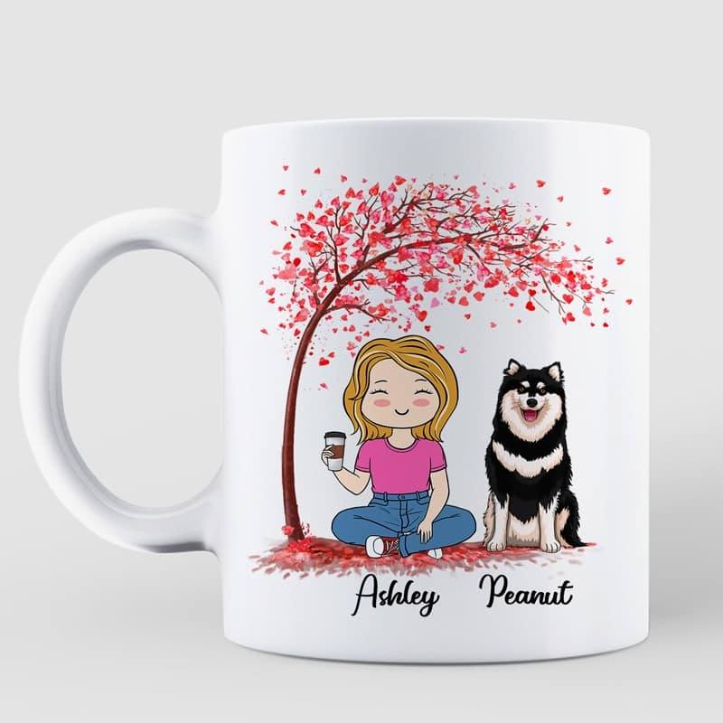 Chibi Girl Better Life With Dogs Personalized Mug