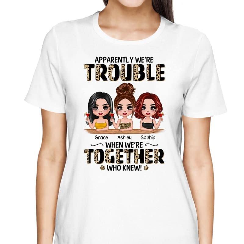 Half Leopard Doll Besties Sisters Siblings Trouble Together Personalized Shirt