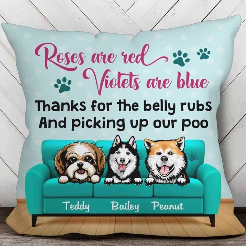 Dogs Thanks For Picking Poop Dog Mom Personalized Pillow (Insert Included)