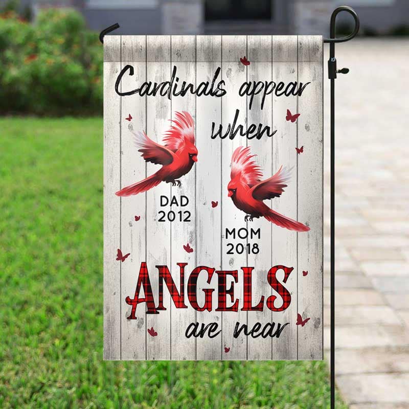 Angels Among Us Cardinals Memorial Personalized Garden Flag