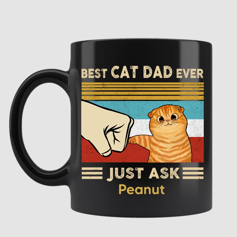 Best Cat Dad Fluffy Cat Personalized Mug