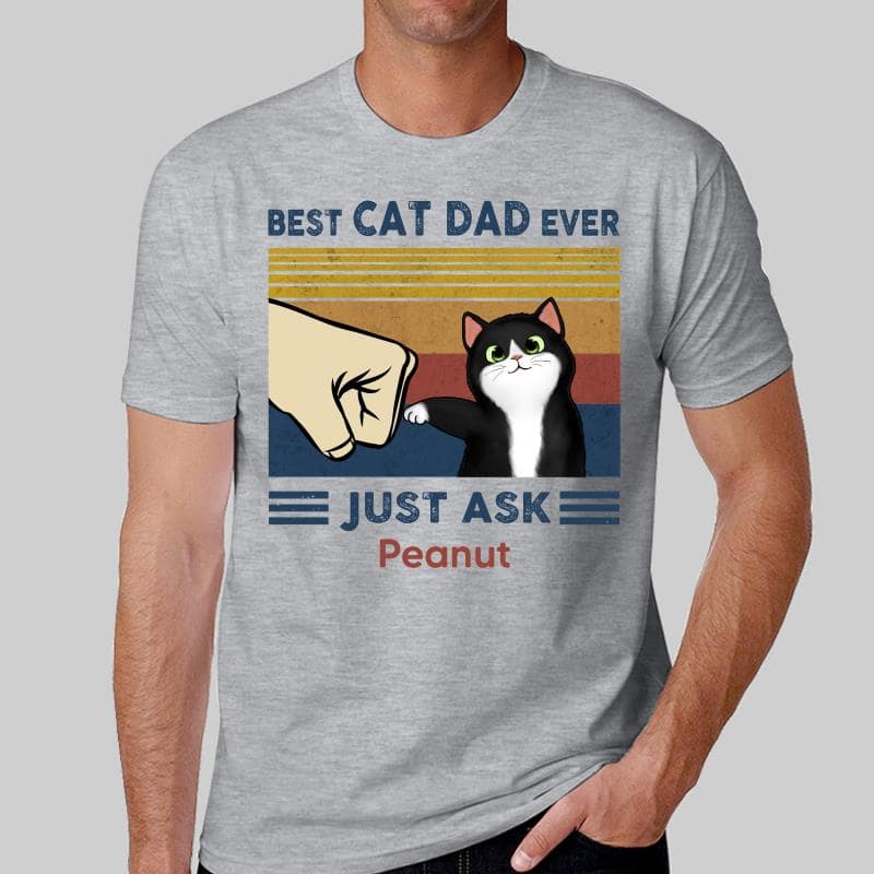 Best Cat Dad Fluffy Cat Personalized Shirt