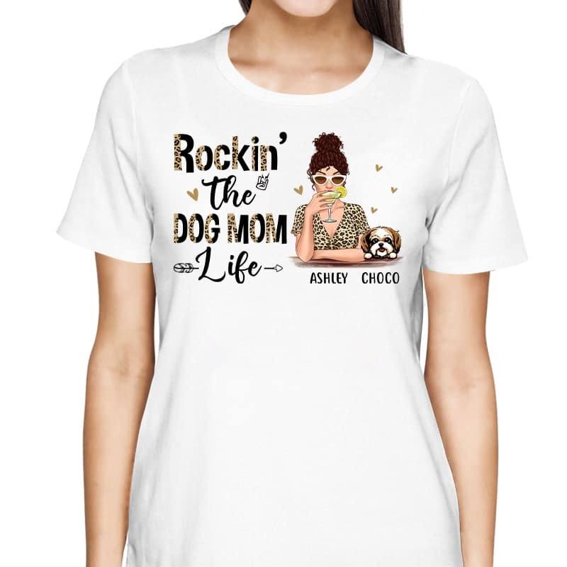 Dog Mom Life Leopard Personalized Shirt