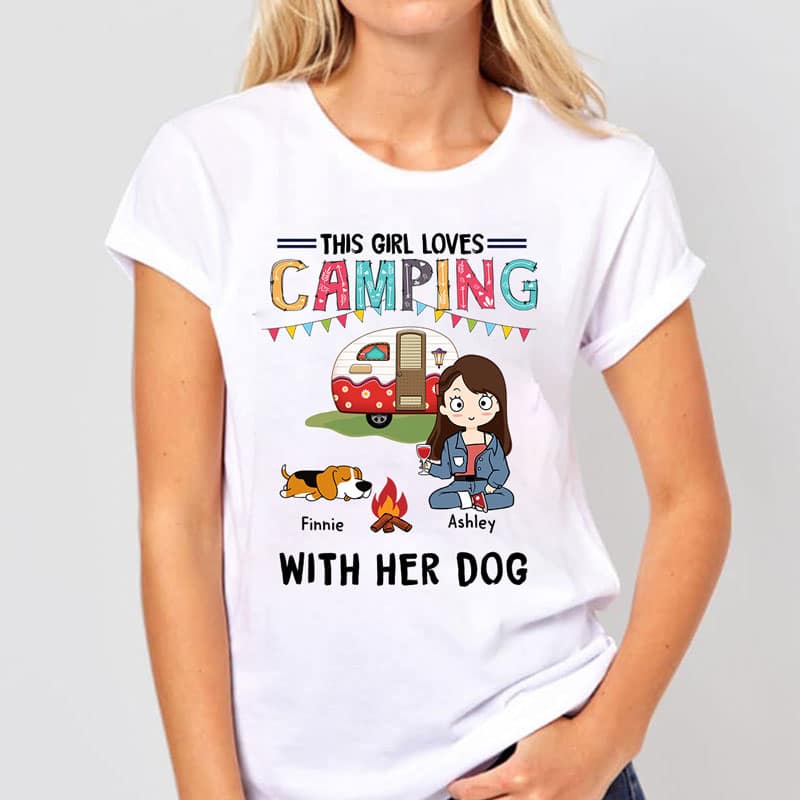 This Girl Loves Camping With Her Fur Babies Personalized Shirt