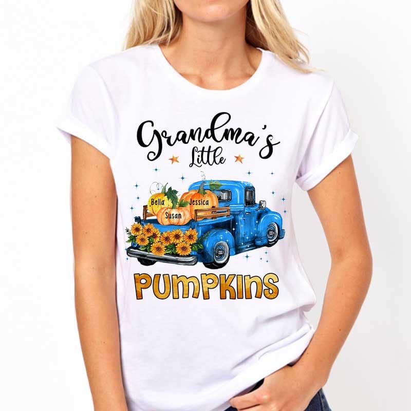 Grandma‘s Pumpkins Blue Car Personalized Shirt