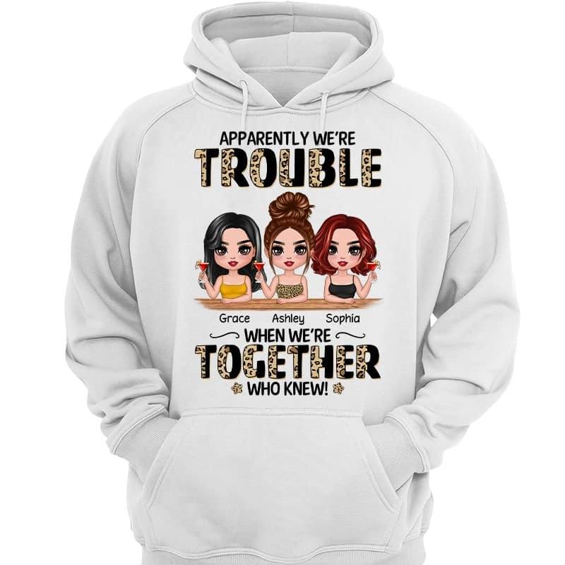Half Leopard Doll Besties Sisters Siblings Trouble Together Personalized Hoodie Sweatshirt