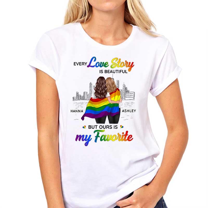 Love Story LGBT Couples Gift For Him For Her Personalized Shirt