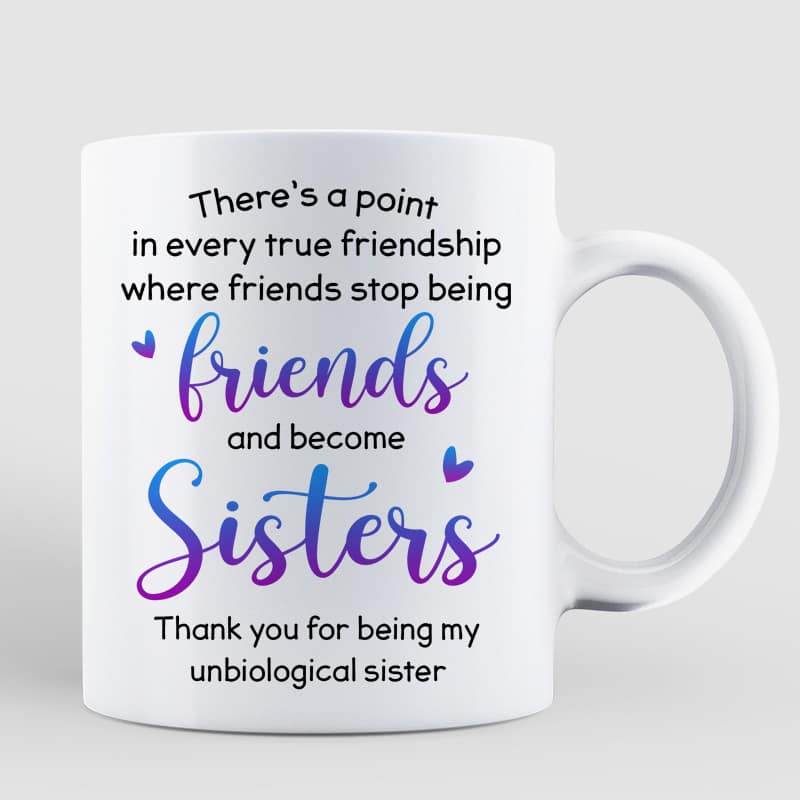 Modern Girls Besties Sisters Front View Personalized Mug
