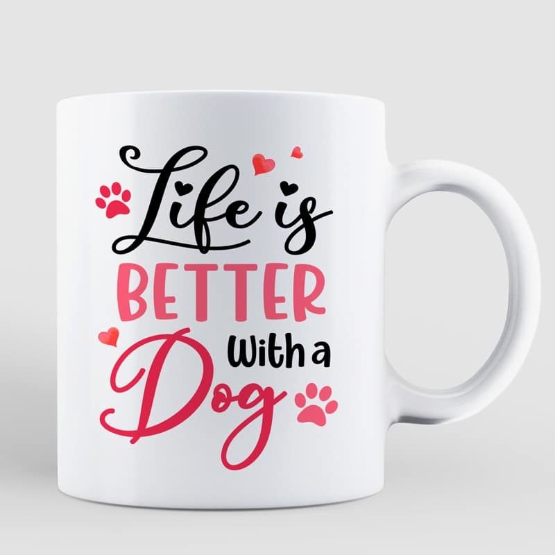 Chibi Girl Better Life With Dogs Personalized Mug