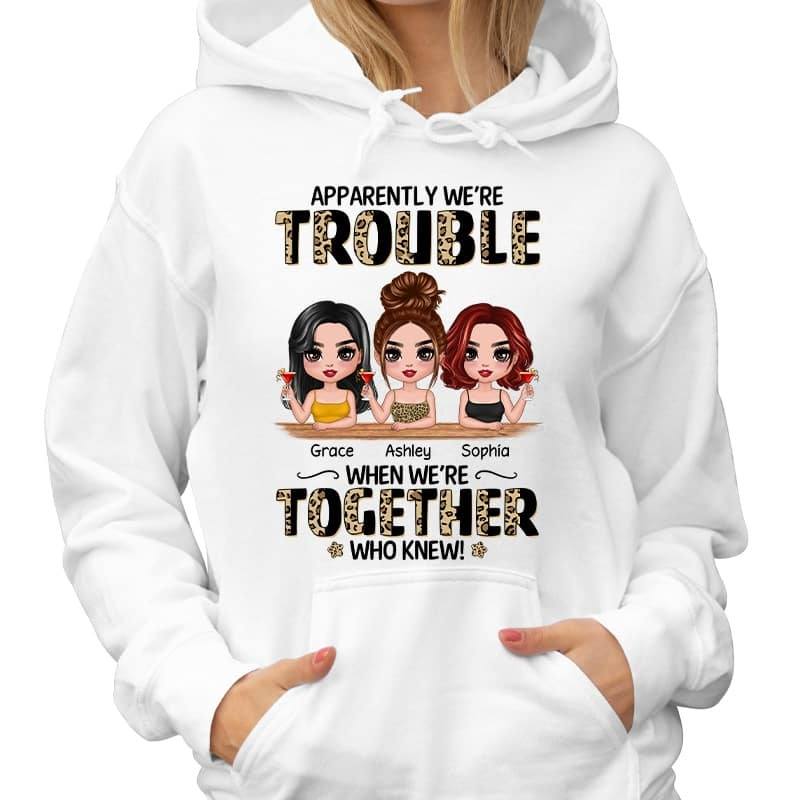 Half Leopard Doll Besties Sisters Siblings Trouble Together Personalized Hoodie Sweatshirt