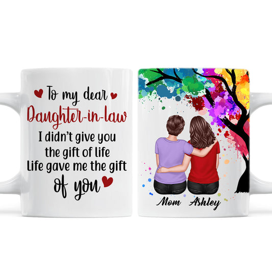 To My Daughter-In-Law Under Watercolor Tree Personalized Mug