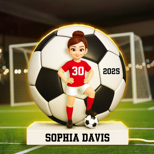 Soccer Boy Girl 3D Effect - Personalized Light Box - Christmas Gift for Teen Boy Girl Daughter Son