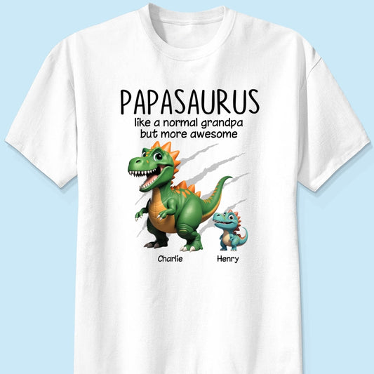 Copy of Grandpasaurus And Kids 3D Effect Dinosaurs Personalized Shirt, Father's Day Gift For Grandpa