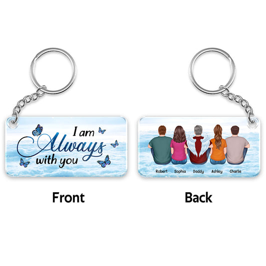 Always With You Grandma Grandpa Dad Mom Kids Dogs Cats Family Memorial - Personalized Acrylic Keychain - Sympathy Gift, Remembrance Gift