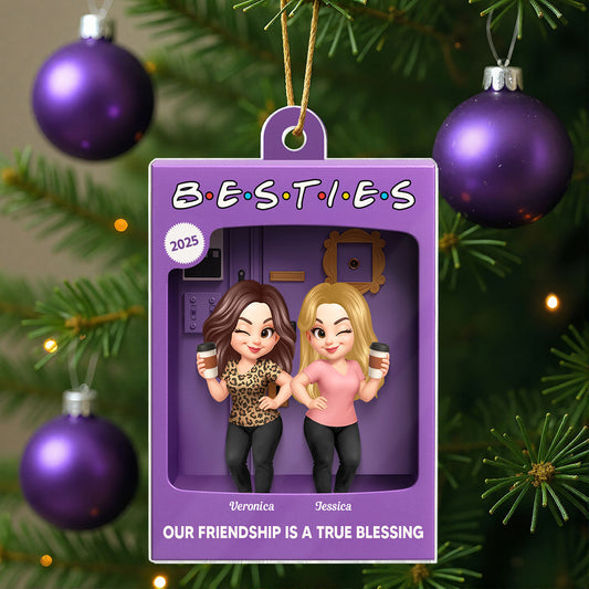 [BUY 2 GET 1 FREE] Besties Personalized Acrylic Ornament - Purple Toy Box Style Christmas Gift