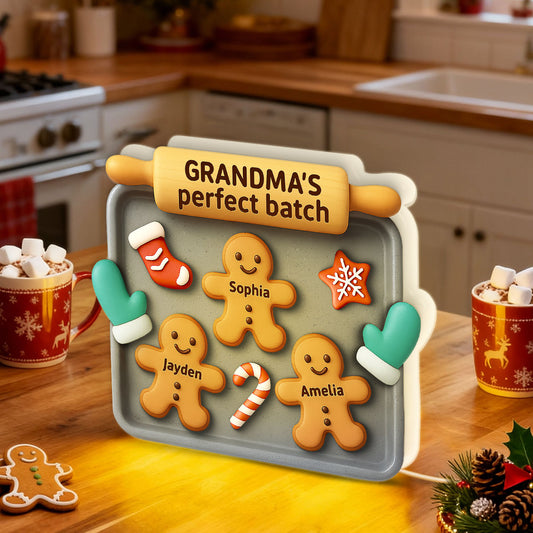 3D Effect Christmas Grandma Perfect Batch Cookies - Personalized Light Box - Gift For Grandma