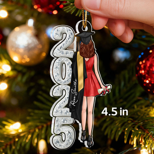 Class of 2025 2026 Senior 3D Crystal Effect - Personalized Acrylic Ornament - Christmas Graduation Gift for Seniors