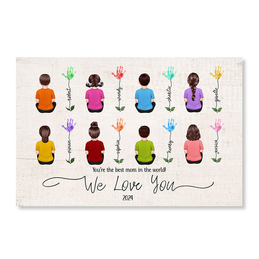 Mom We Love You Handprint, Gift, Birthday Gift, Personalized Poster