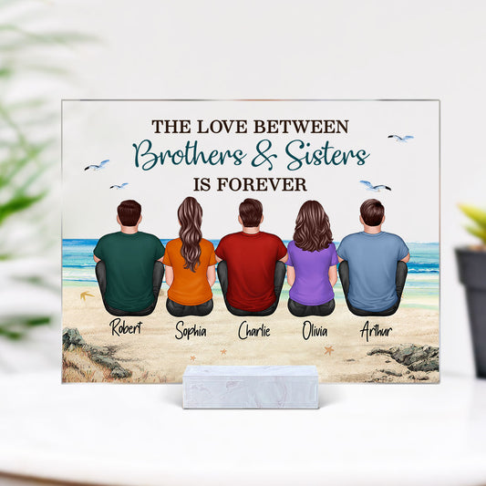 Brother Sisters Siblings Beach Landscape Personalized Acrylic Plaque