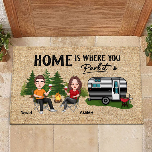 Couple Camping Personalized Doormat