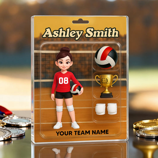 3D Effect Volleyball Player Custom Figure Style - Personalized Acrylic Block Plaque - Unique Christmas Gift For Volleyball Players, Granddaughter, Daughter