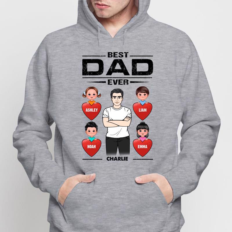 Best Dad Ever Man Standing Personalized Hoodie Sweatshirt