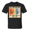 Best Dog Dad Ever Retro Simple Outline Personalized Shirt