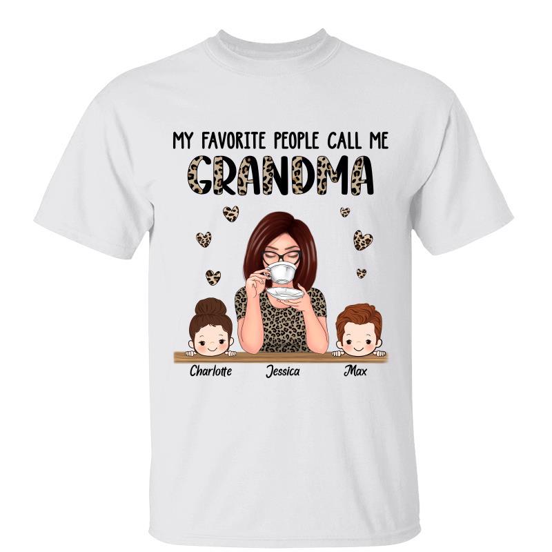 Half Leopard Pattern Favorite People Call Me Grandma Personalized Shirt