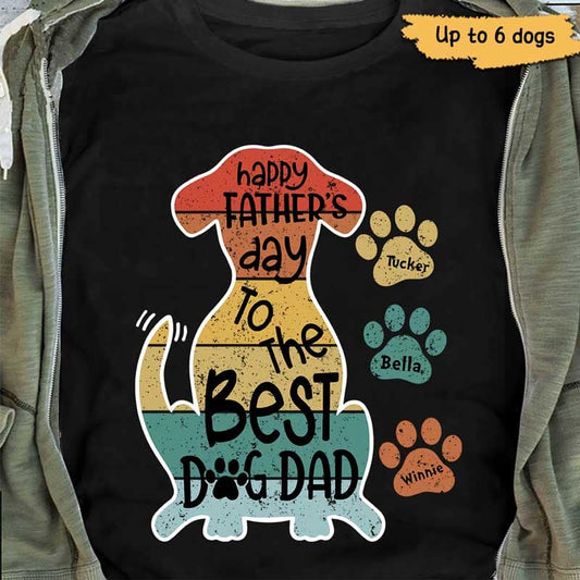 The Best Dog Dad Retro Personalized Dog Dad Shirt
