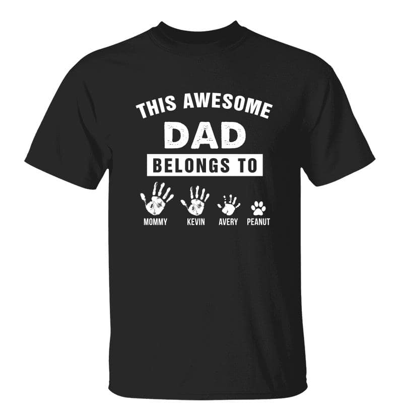Belongs To Hand Paw Parents Mother Father Gift Personalized Shirt