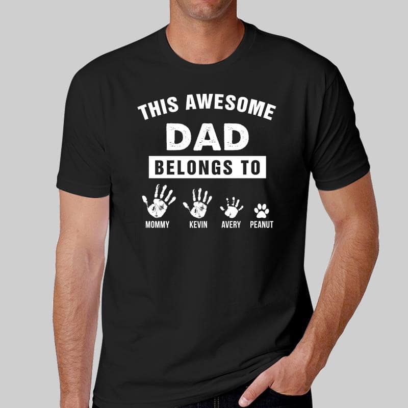 Belongs To Hand Paw Parents Mother Father Gift Personalized Shirt