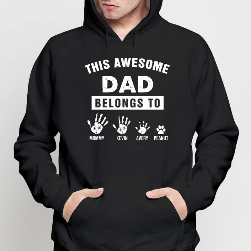 Belongs To Hand Paw Parents Mother Father Gift Personalized Shirt