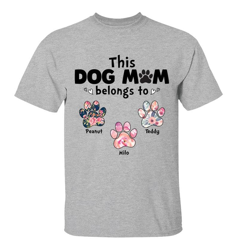 This Dog Mom Belongs To Floral Paw Personalized Dog Mom Shirt
