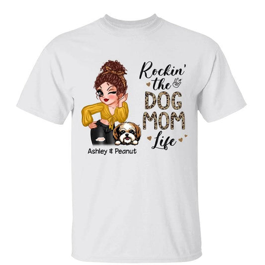Rockin‘ The Dog Mom Life Patterns Personalized Shirt