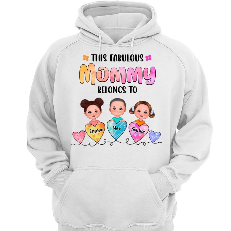Fabulous Mom Grandma Colorful Belongs To Doll Kids Personalized Hoodie Sweatshirt