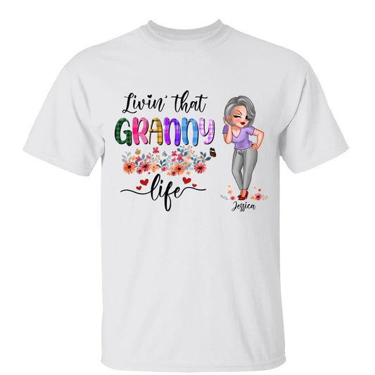 Grandma Colorful Checkered Pattern Personalized Shirt
