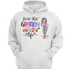 Grandma Colorful Checkered Pattern Personalized Hoodie Sweatshirt