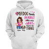 Sassy Woman My Dogs Think I‘m Perfect Pink Leopard Personalized Hoodie Sweatshirt
