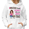 Sassy Woman My Dogs Think I‘m Perfect Pink Leopard Personalized Hoodie Sweatshirt