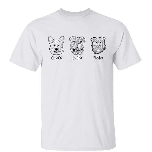 Dog Head Outline Gift For Dog Lover Personalized Shirt