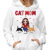 Cat Mom Doll Woman Sitting Walking Cats Personalized Hoodie Sweatshirt