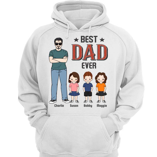 Best Dad Grandpa Uncle Ever Man Standing With Kids Personalized Hoodie Sweatshirt