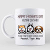 Happy Father‘s Day Human Servant Peeking Dogs Personalized Mug