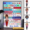 Doll Teacher Wood Texture Classroom Welcome Personalized Vertical Poster