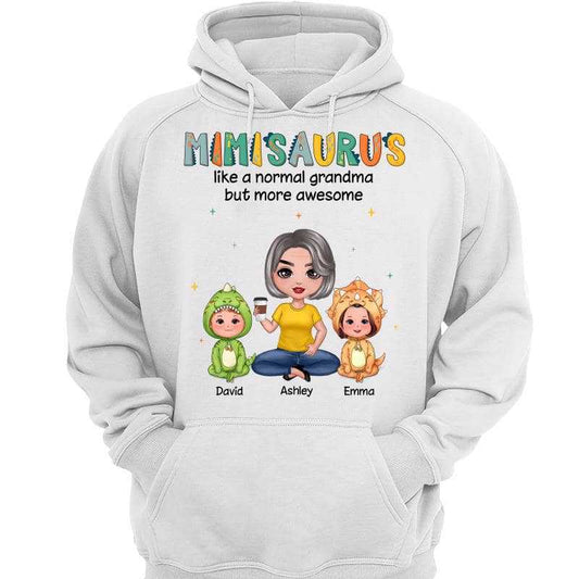 Grandmasaurus & Doll Kid Cute Dinosaur Costume Personalized Hoodie Sweatshirt