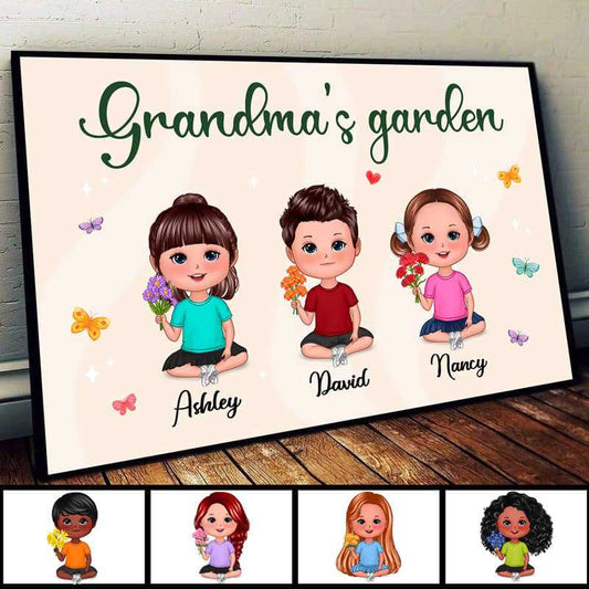 Doll Kids Birth Month Flowers Personalized Horizontal Poster
