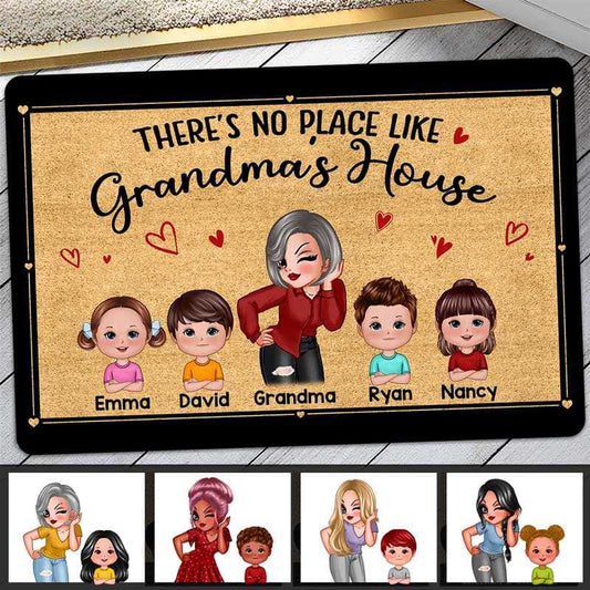 No Place Like Grandma House Doll Kids Personalized Doormat
